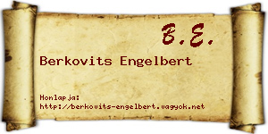 Berkovits Engelbert névjegykártya